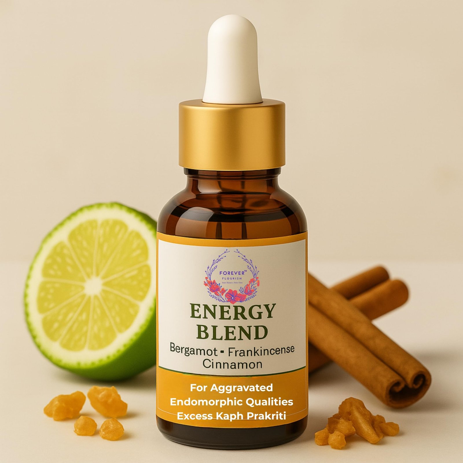 Forever Flourish Premium Energy Blend for Diabetics Essential Oil for Fatigue & Low Energy with Cinnamon, Cardamom, Frankincense, Italin Bergamot & Lemon – For Aggravated Endomorphic Qualities 1 Forever Flourish Premium Energy Blend for Diabetics Essential Oil